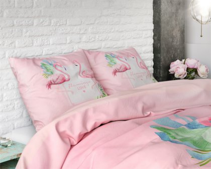 Dreamhouse Sunny Flamingo&#039;s Pink Dekbedovertrek Katoen