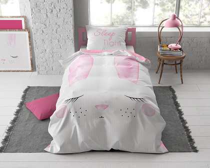 Dreamhouse Cute Bunny Pink Dekbedovertrek Katoen