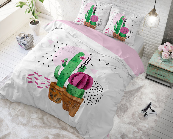 Sleeptime Love your Cactus White Katoen Blended - Matrassen, dekbedden, dekbedovertrekken en beddengoed koop je bij Slaapverkoop.nl!