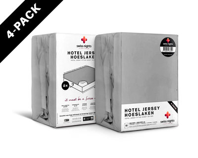 Hoeslaken 4 pack Hotel Jersey Grey
