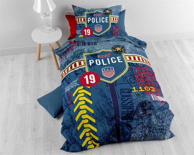 Sleeptime Policeman Blue Dekbedovertrek Katoen
