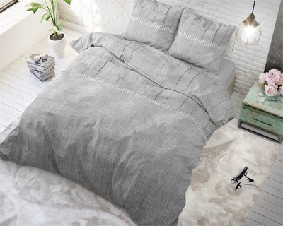 Sleeptime Wood Fabric Grey Dekbedovertrek Katoen Blended