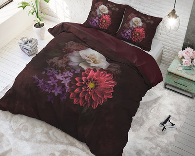 Sleeptime Elegant Flower Bordeaux Dekbedovertrek Katoen Blended