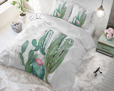 Sleeptime Cactus Marble Green Dekbedovertrek Katoen Blended